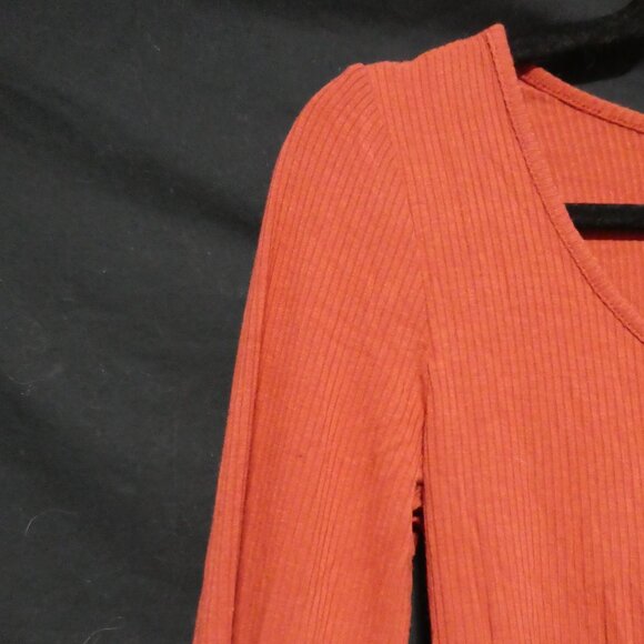 U2B - URBAN BASICS | large | Ribbed Long Sleeve Orange Bodysuit | NWT - Picture 3 of 15